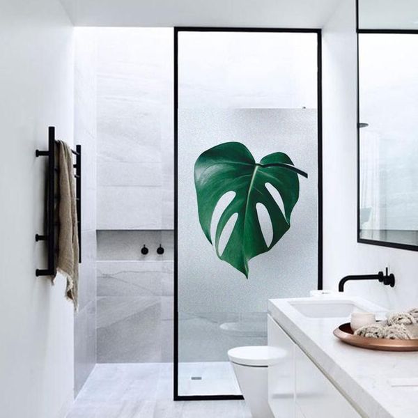 

window stickers custom size glass film static cling flamingo plants pattern home decoration anti-uv reusable removable tint-film 80x12