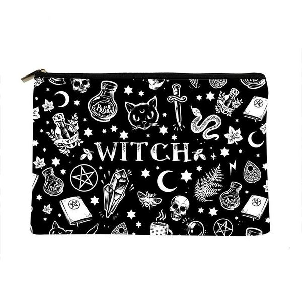 

cosmetic bags & cases women witch pattern printed make up bag fashion cosmetics organizer for travel colorful storage lady