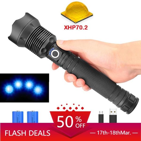 

2021est 260000lm most powerful xhp90 led xlamp zoom torch xhp70 usb rechargeable waterproof flashlights torches