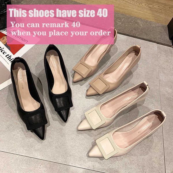 

dlek women high square button shoes pointed toe shallow mature female pumps breathable handmade office ladies shoes y0611, Black