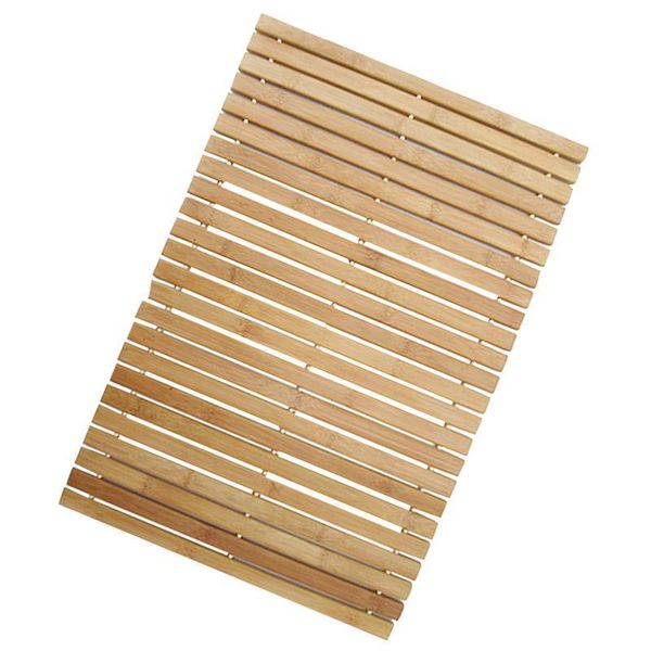 

bath mats wooden stripe shower mat bamboo non-slip for home bathtub wood color antiskid bathroom accessories