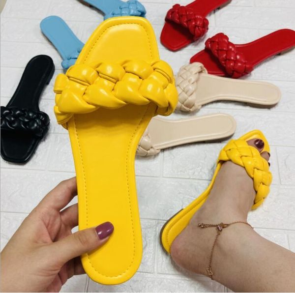 

slippers 2021 ms luxury casual summer shoes woman slip on ladies slides beach flip flops open toe flat women, Black