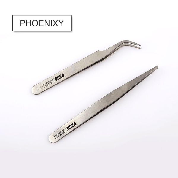 

nail art decorations phoenixy design tweezers professional stainless steel curved straight tip for rhinestones sequins nipper picking tool, Silver;gold