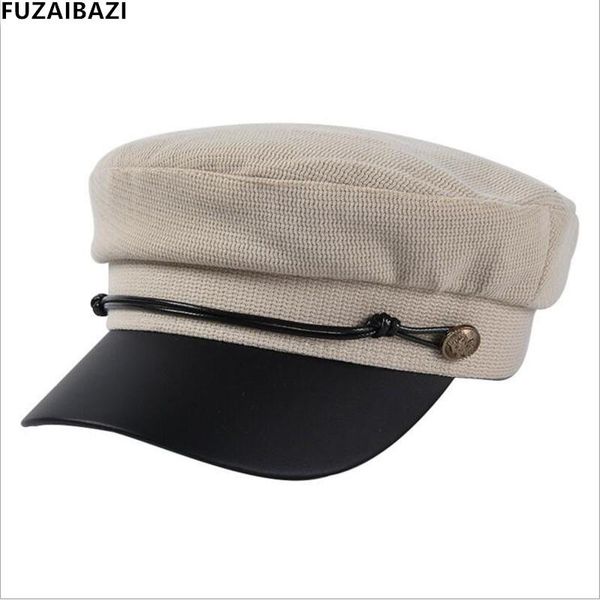 

wide brim hats fuzaibazi couple hat autumn winter cotton vintage military for men women youth artist painter brands flat cap casquette, Blue;gray