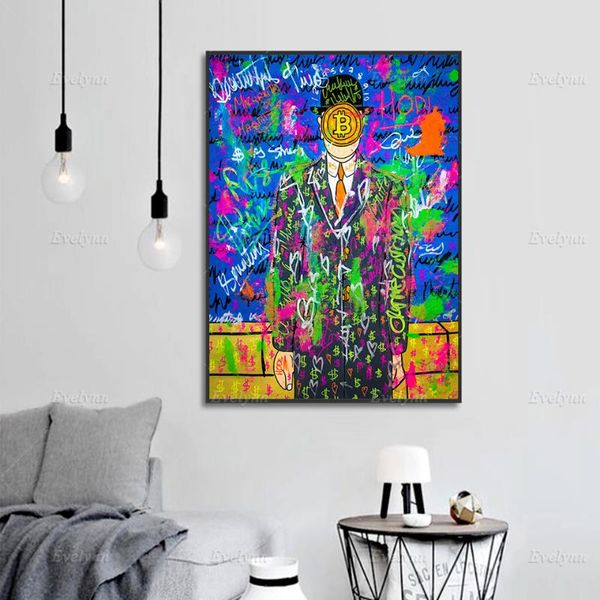 

paintings black frame bitcoins with margarita graffiti street art poster and print wall canvas painting hd modular pictures home decor