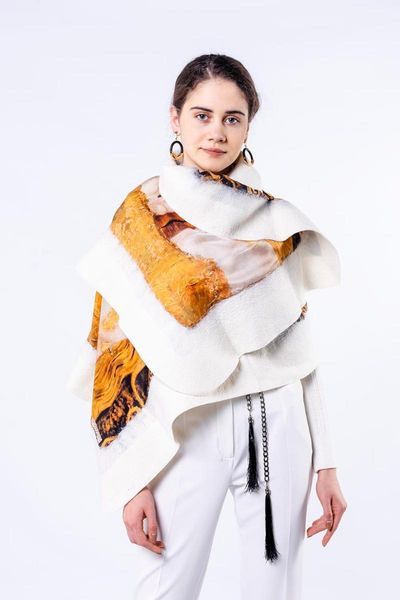 

scarves nomads felt gustav klimt freya's tears silk shawl, Blue;gray