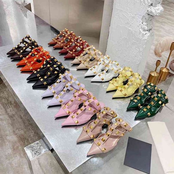 

roman study calf leather high heels womens dress shoes designer women sandals italy stud calfskin pumps ladies imported full-grain sheepskin, Black