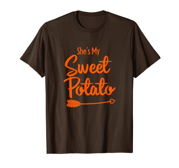 

she's my sweet potato yes i yam t-shirt, White;black