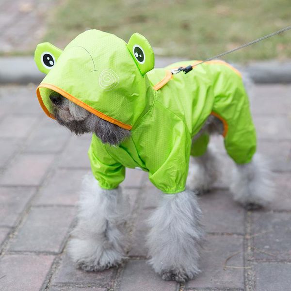 

dog apparel cartoon pet raincoat double layer teddy small out waterproof supplies