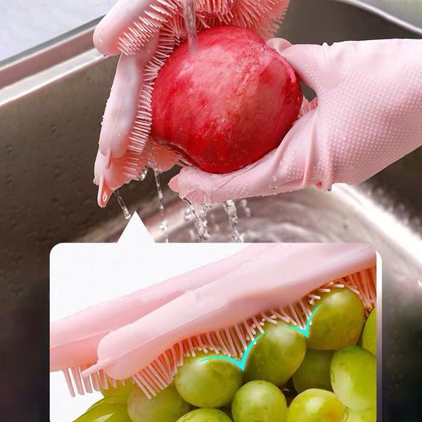 

disposable gloves silicone dishwashing waterproof non-slip soft rubber kitchen and bathroom cleaning multi-functional