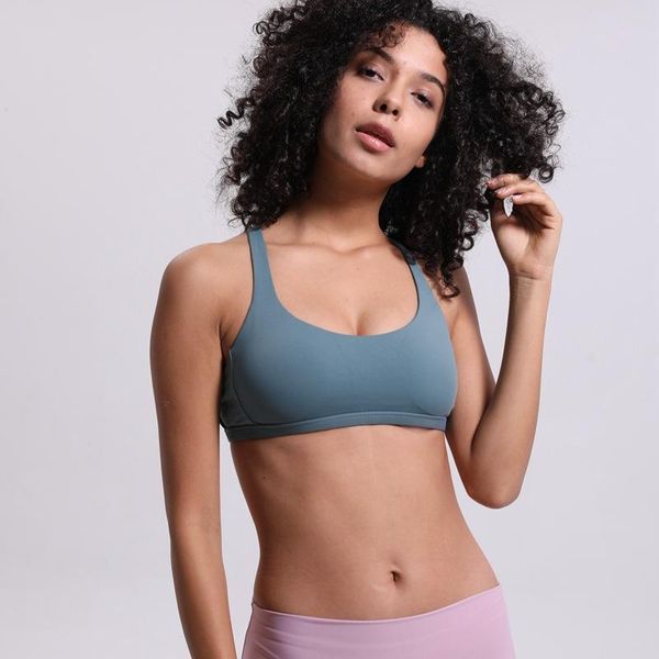 

cross straps gym sports bra women wireless yoga fitness padded push up crop activewear outfit