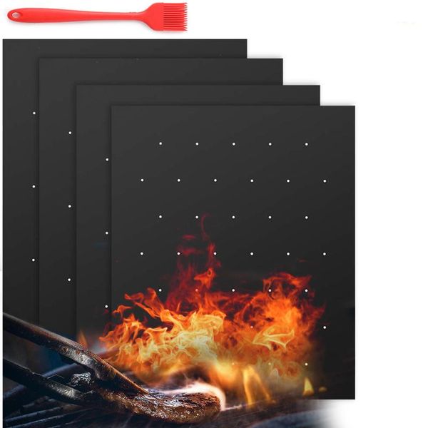 

tools & accessories barbecue tool set reusable mat non-stick plate stainless steel skewers easy to clean food bbq