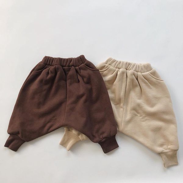

winter kids baby boys girls loose pants children's clothing casual thicken children keep warm jeans, Blue