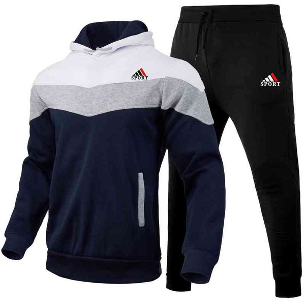 

2021 autumn and winter sports new brand men's fashion color matching suit casual sweater coat couple, Gray