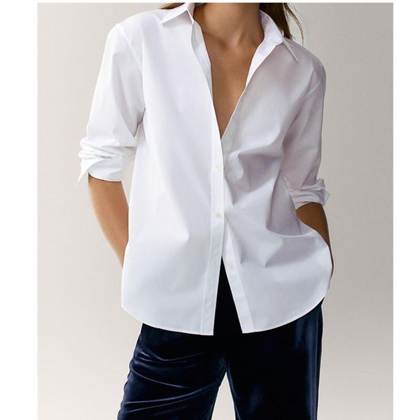 

women's blouses & shirts 2021 england style office lady simple fashion solid white blouse women blusas mujer de moda shirt