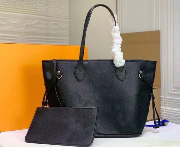 

fashion classic bags luxurys designers all-match genuine leather letter medium tote vintage messenger women handbags embossing shoulder bag