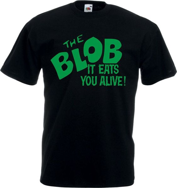 

the blob t-shirt - 'it eats you alive' 1958 sci-fi, b-movie, various colours, White;black