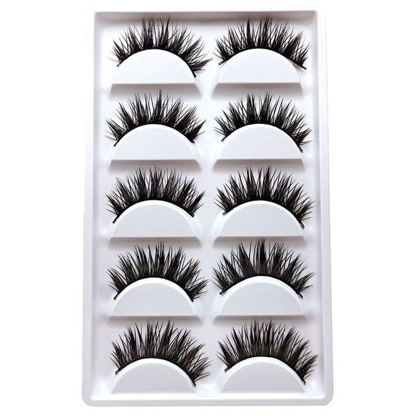 

thick cross double layer false eyelashes beauty tools five pairs - y-40