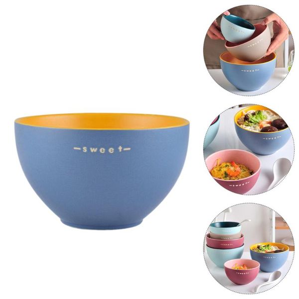 

1pc household ceramic bowl creative rice tableware for dining (blue) bowls