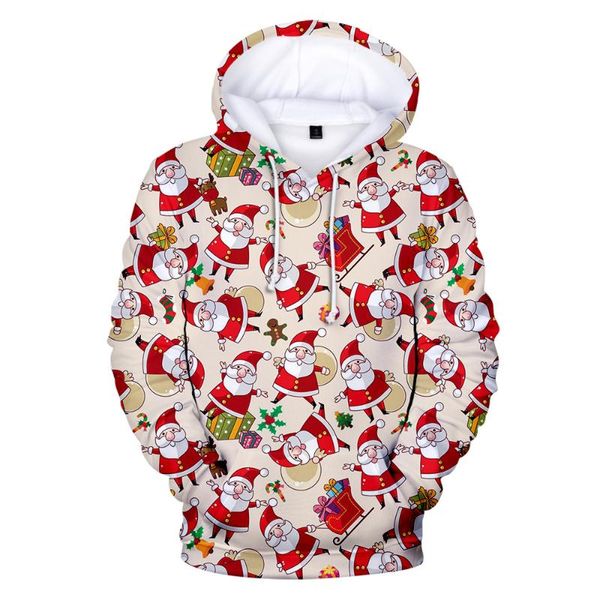 

men's hoodies & sweatshirts 2021 christmas 3d print merry hoodie men women sweatshirt harajuku cute boys girls pullovers, Black