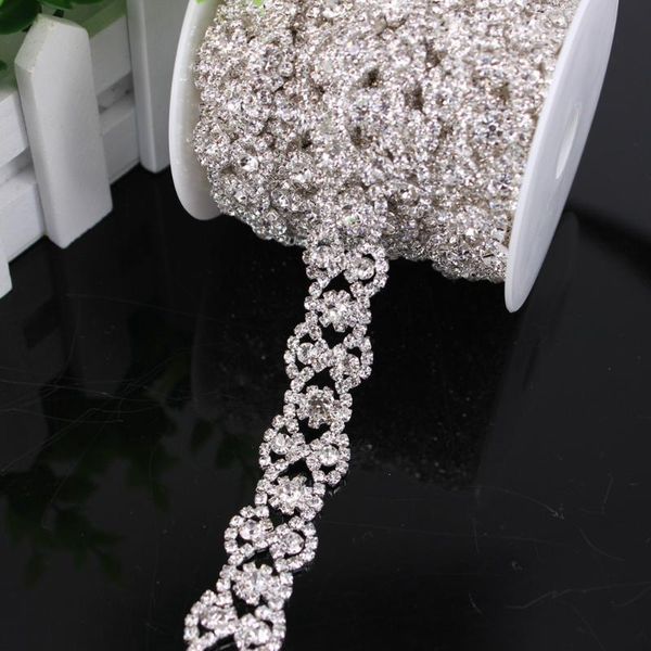 

wedding sashes wholesale trim fancy fashion crystal rhinestone cup chain trimming bridal dress decoration for dresses garment applique, White