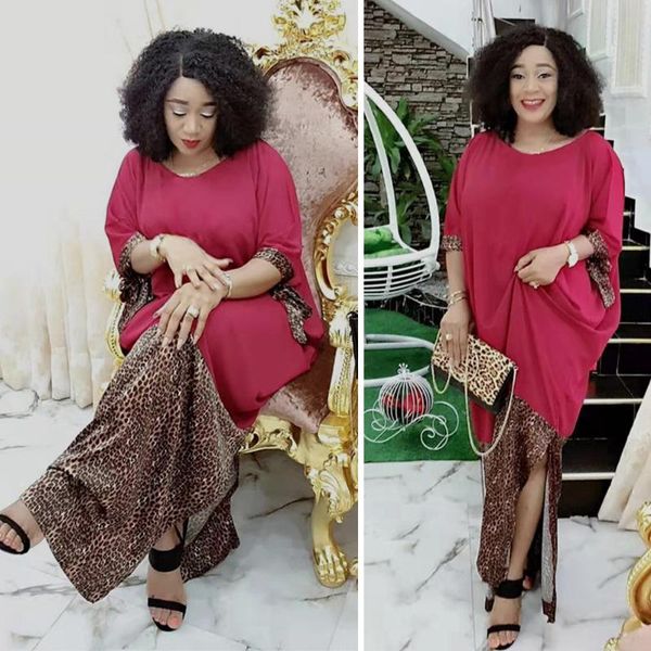

leopard printed african dresses for women 2021 summer short sleeve plus size dashiki clothes long maxi party ethnic clothing, Red