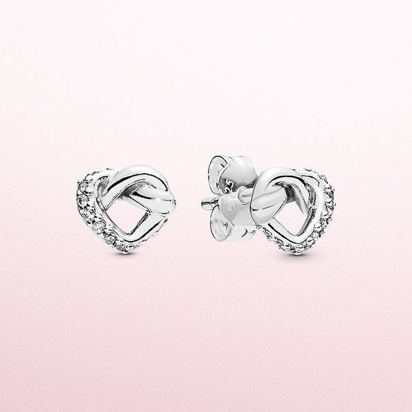 

2021 heart-shaped staggered earrings 25 sterling silver fashion pandora cz diamond ladies gifts girl jewelry, Golden;silver