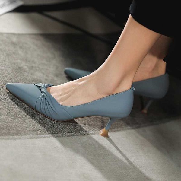 

allbitefo natural genuine leather women heels shoes spring fashion white nude party wedding shoes high heel shoes high heels 210611, Black