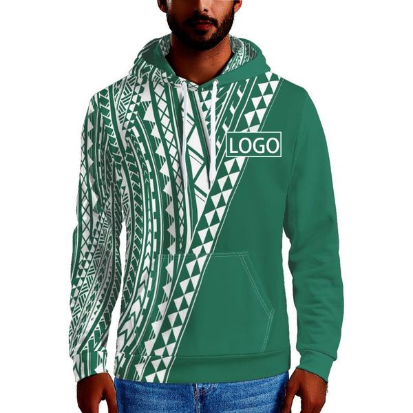 Felpe con cappuccio da uomo Felpe con stampa stile polinesiano personalizzato con nome e numero per abbigliamento da ragazzo Pullover autunno inverno lunghi