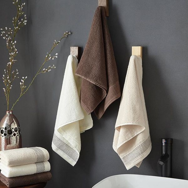 

towel 1pc cotton long-staple face towels hair fast dry absorbent simple solid color men women lady household washing