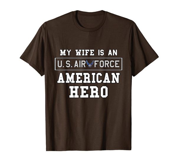 

mens my wife is an american hero us air force tee proud husband, White;black
