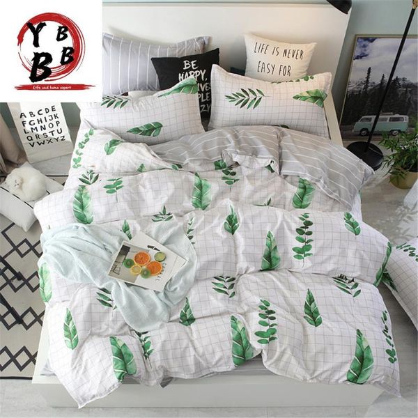 

bedding sets simple white green leaf plant twin full  king size duvet cover bed sheet pillowcase fashion bedclothes