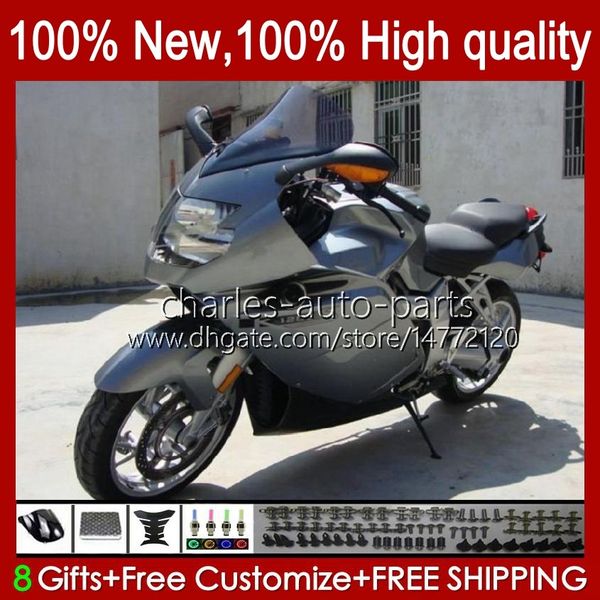 Fairings + Tank Cover para BMW K1200 K 1200 S 1200S K1200S 05 06 07 08 09 10 Bodywork 28no.28 K-1200S 2005 2005 2006 2007 2009 2009 2010 K1200-S 05-10 Bodys Bodys Grey Grey