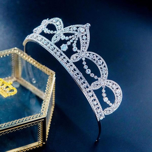 

hair clips & barrettes luxury royal queen bridal jewelry tiaras and crowns princess pageant engagement headband wedding accessories evening, Golden;silver