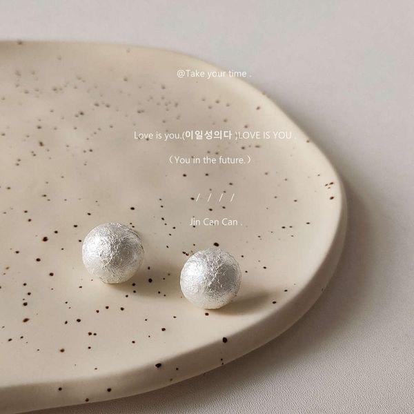 

cotton feeling round pearl earrings female sweet simple temperament shu