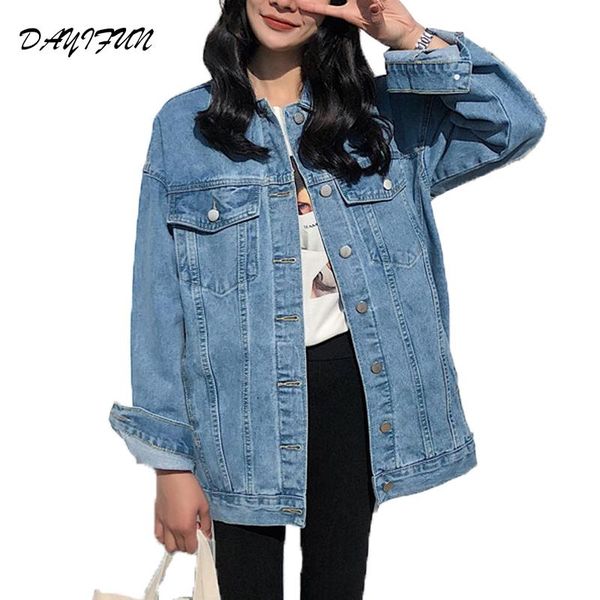 

women's jackets e-baihui 2021 solid turn-down jean jacket for women loose casual blue fashionable coats female outwear denim feminine c, Black;brown