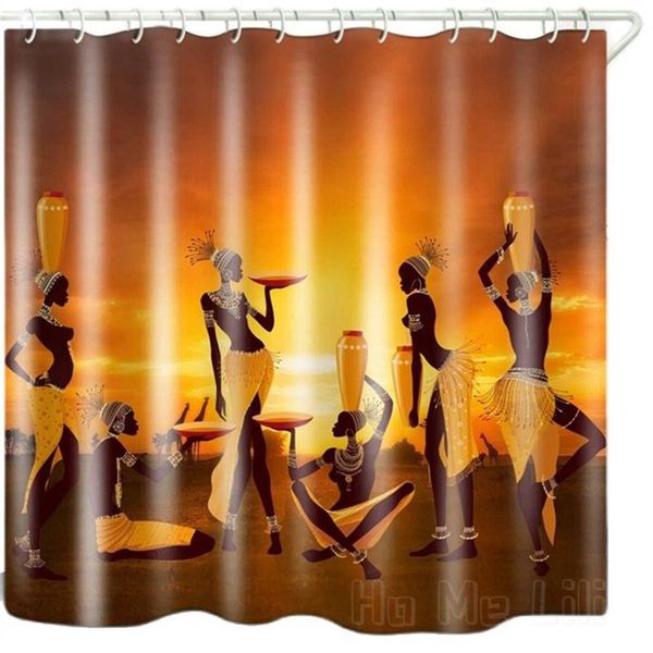 

shower curtains red fire curtain by ho me lili african tribal woman print waterproof polyester fabric for bathtub bathroom