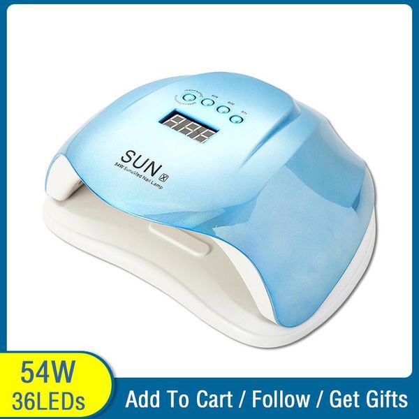 

54w/48w led lamp nail dryer 36/24 leds uv ice for drying nails gel polish timer auto sensor all manicure tool dryers