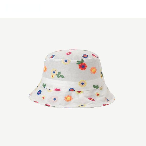 

wide brim hats summer daisies bucket hat women fashion beach sun cap reversible bob chapeau femme floral panama fisherman caps, Blue;gray