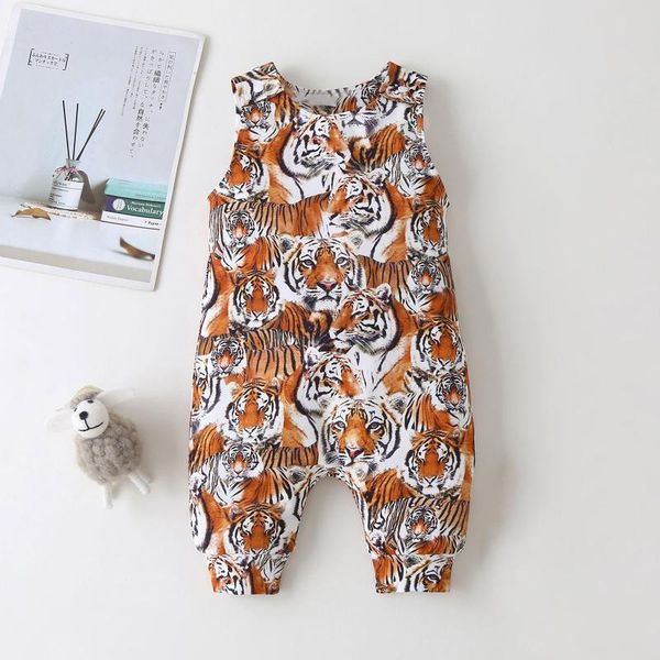 

baby clothes rompers born clothing infant boys girls animals print sleeveless romper jumpsuit robe enfant jumpsuits, Blue