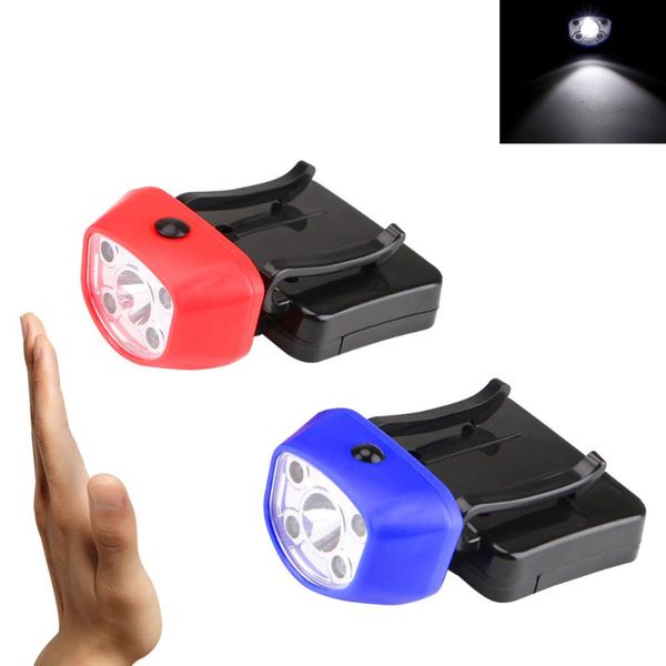 

headlamps outdoor camping fishing light led 90 degree rotation 5 mode strong red and white portable sensor headlight cap clip
