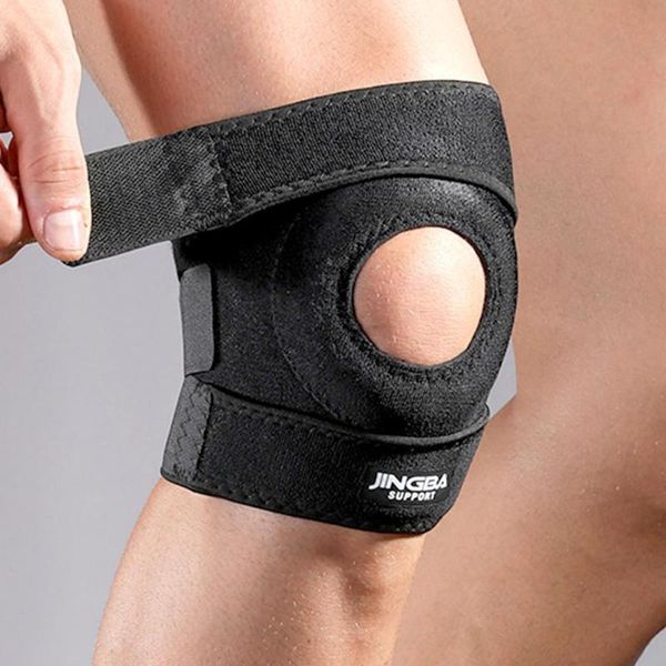 

elbow & knee pads jingba adjustable brace support belt stabilizer elastic breathable black compression for workout, Black;gray