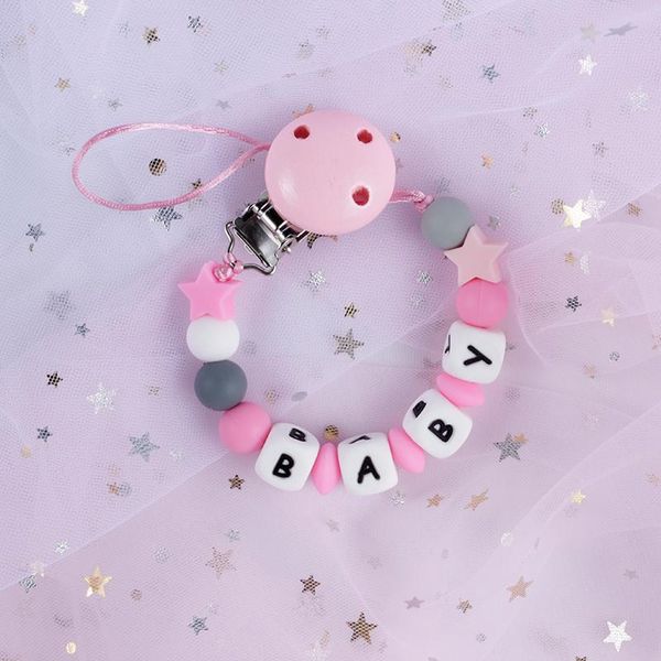 

pacifiers# baby personalized name handmade pacifier clips holder chain silicone chains five star teether teething