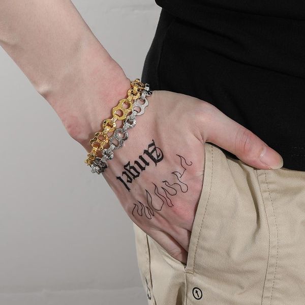 

charm bracelets neutral 8 word lettering 520 cuban bracelet punk exquisite anklet fashion confession jewelry ladies wedding, Golden;silver