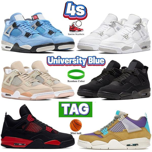 

university blue 4 4s men basketball shoes white oreo paris metallic purple black cat shimmer taupe haze bred women sneakers trainers