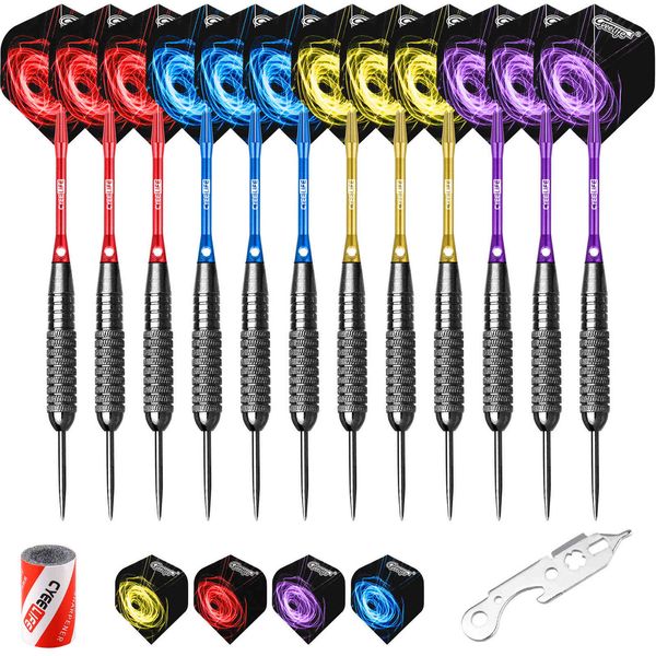 

darts 22g hard needle dart set hemp target gift box 12 pieces, feel good