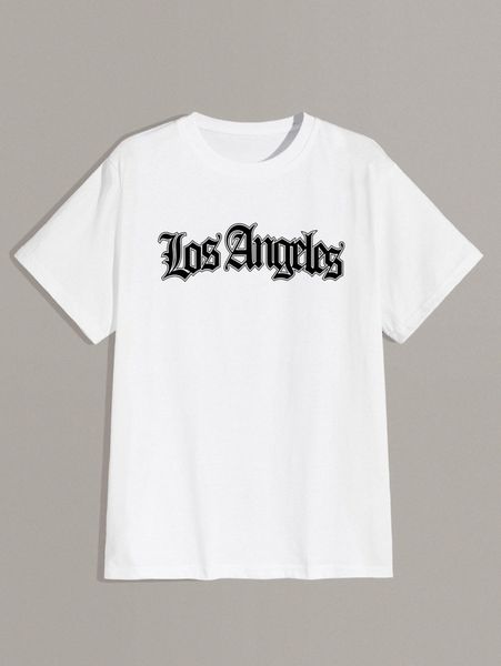 

romwe guys letter graphic tee t9xl#, White;black