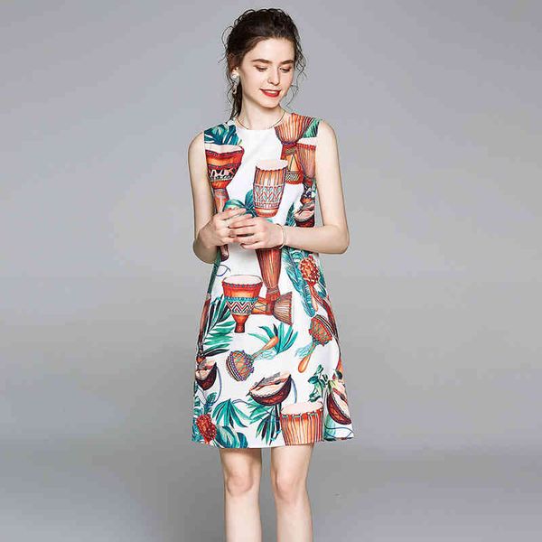 

fashionable runway elegant summer dress with vintage sleeves printed line at height of the knee dressed european fashion in yuzk, Black;gray