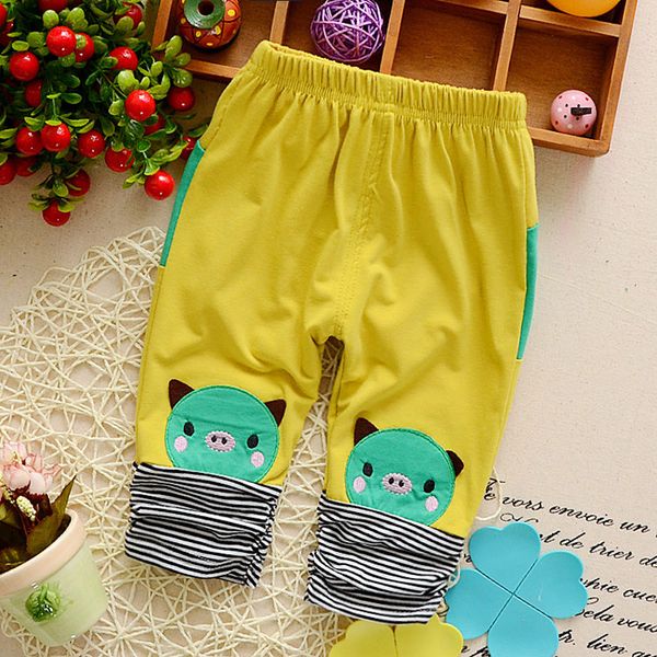 

summer toddler infant boy girl mid pants knee length trouses kids baby boys girls cotton cartoons elastic waist bottoms, Blue