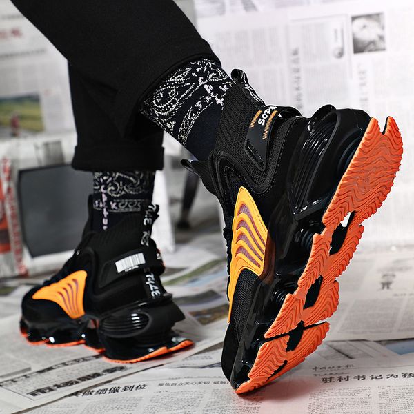 

sports 2021 thick soled blade sports men's casual running high fashion sho, Black